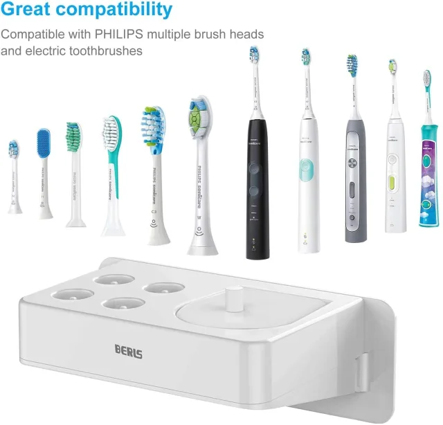 IBERLS Brush Heads Holder, Stand Organizer for Philips Sonicare HX6100 Base, Sonicare Toothbrush HX3000 HX6000 HX8000 Series, 2 Series Plaque Control, 3 Series Gum Health