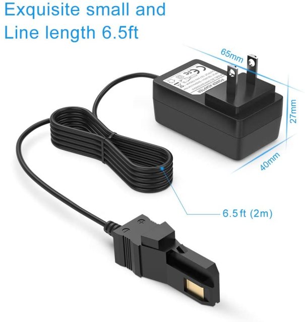 IBERLS 12Volt 1A Battery Charger for Power Wheels Ride-on Toys Fisher-Price Using Gray Battery Orange Top Battery Power Adapter Cord 6.5FT Cable