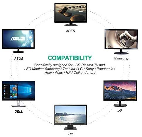 BERLS Power Cable Mains 3 Pin Power Cord Kettle Lead for Samsung / Toshiba / LG / Sony / Panasonic / Acer / Asus / BenQ / Dell / Compaq LCD Plasma TV and LED Monitor (IEC60320 C13 to UK )