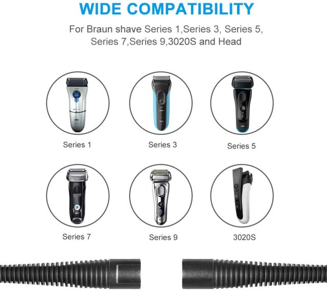 BERLS Shaver for Braun Trimer Beard Series 9, Series 7, Series 5, Series 3, Series 1, 350cc-4, 3900CC, 760CC, 790CC, 340s, 5190cc, 5210, 9095cc, 12V Electric Razor Replacement Power Cord Charger