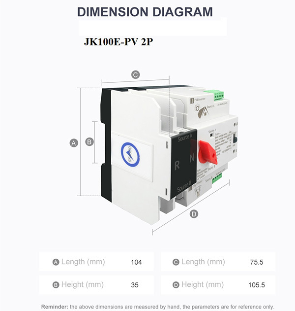 100E 125A 2P 0.008S Solar photovolt Automatic Transfer Switch