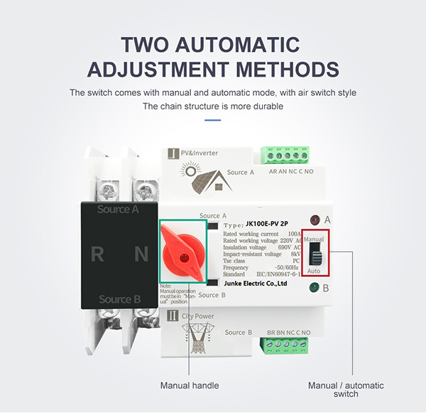 100E 125A 2P 0.008S Solar photovolt Automatic Transfer Switch