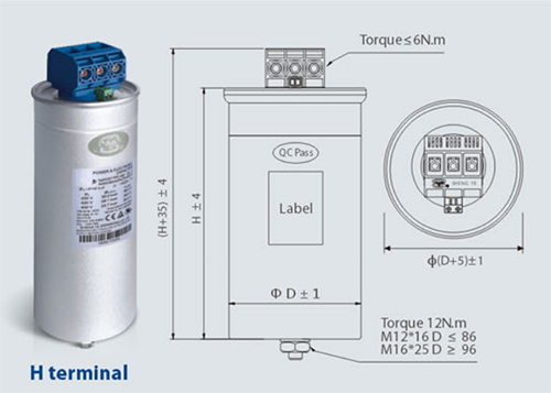 BGMJ0.44-15KVAR-3 Cylinder LV alumunim can Capacitor