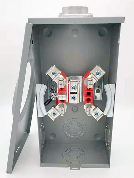 Costa Rica NEMA type 3R 200A 5jaws Square Meter base with cable ground