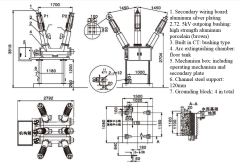 Lw36-126kv T3150A-40kv High Voltage AC Sf6 Dead Tank Circuit Breaker Antifouling Type with Current Transformer