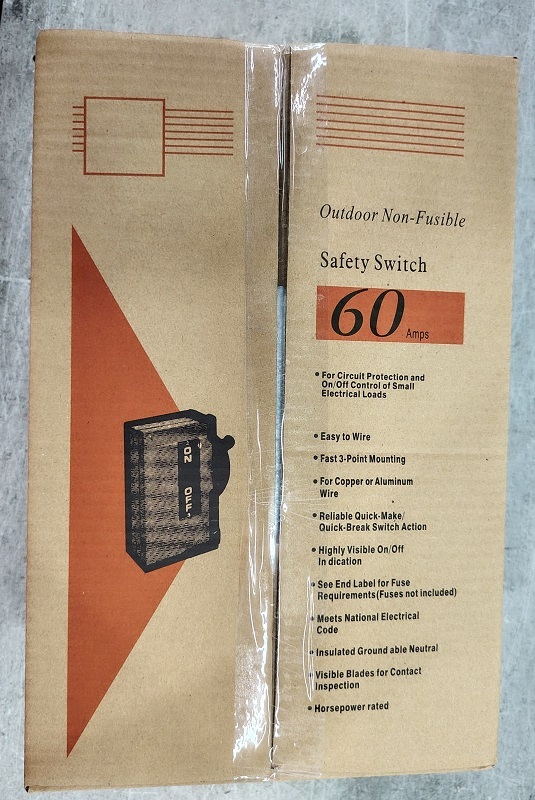 GAKR3-60A Disconnect Switch Box Non-Fusible,Indoor&Outdoor,Meeting NEMA 3R Standards,Galvanized Steel，Anti Corrosion and Rust Prevention