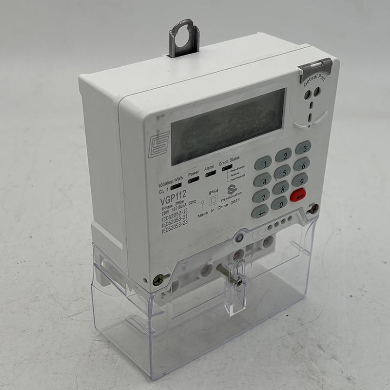 Factory OEM VGP112 STS Standard Keypad Prepaid Energy Meter, Single Phase 2 Wire 10(100)A 230V LCD Display IP54 Prepayment Watt Hour Meter With Anti-tamper Terminal Cover