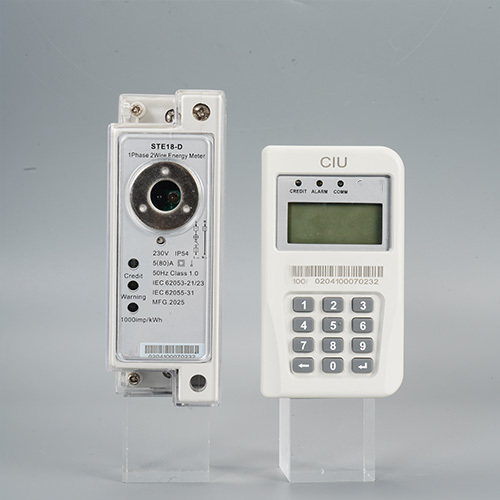 STE18-D Split STS Prepaid Energy Meter Single Phase DIN Rail Separate CIU Keypad Token Prepayment Kwh Meter 230V 5(80)A For Africa Rental House