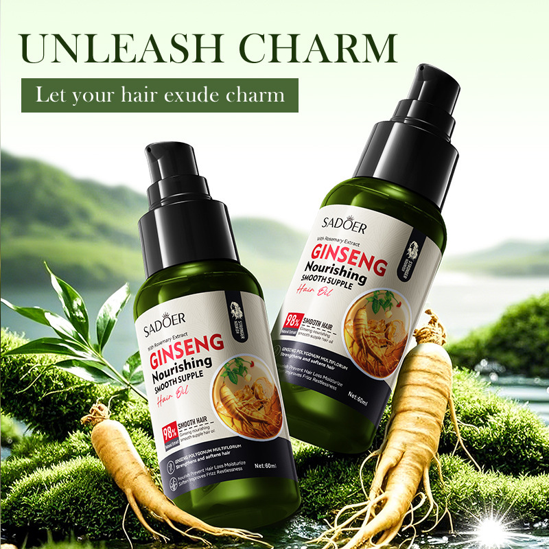 Hot-selling SADOER Ginseng and Polygonum Multiflorum Nourishing and Smoothing Hair Oil Nourishes and smoothes hair care essential oil