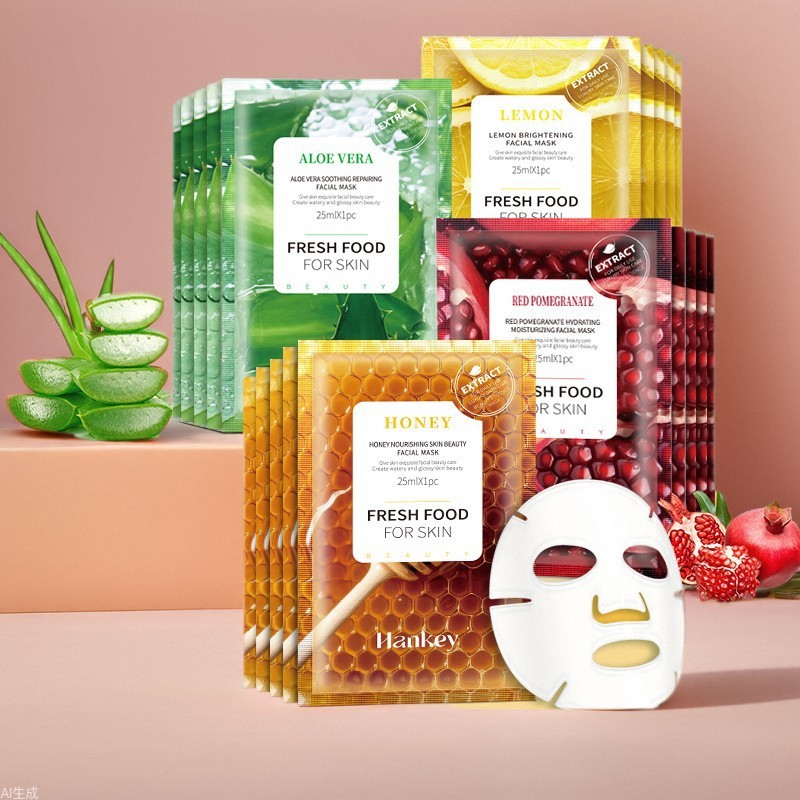 Moisturizing Sheet Mask, Fruit Moisturizing Mask, Hydrating and Moisturizing Honey Mask, Skincare