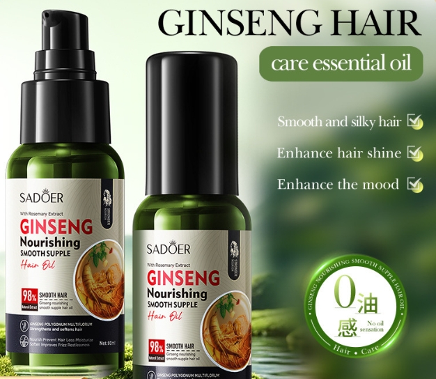 Hot-selling SADOER Ginseng and Polygonum Multiflorum Nourishing and Smoothing Hair Oil Nourishes and smoothes hair care essential oil
