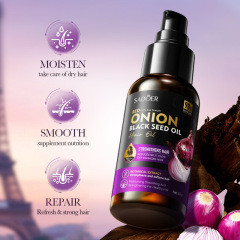 Best price SADOER Onion Black Seed Oil Smooth Hair Care Essential Oil Moisturizing Hair Care Essential Oil