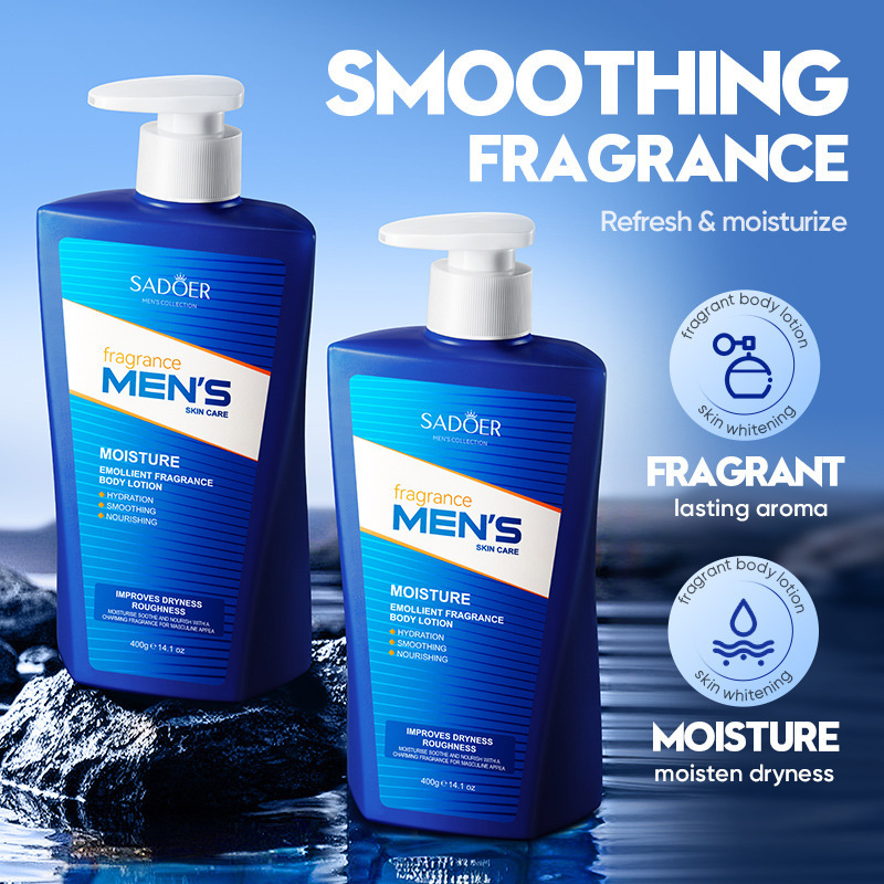 Men's moisturizing scented body lotion for hydration and skin brightening specially for men.