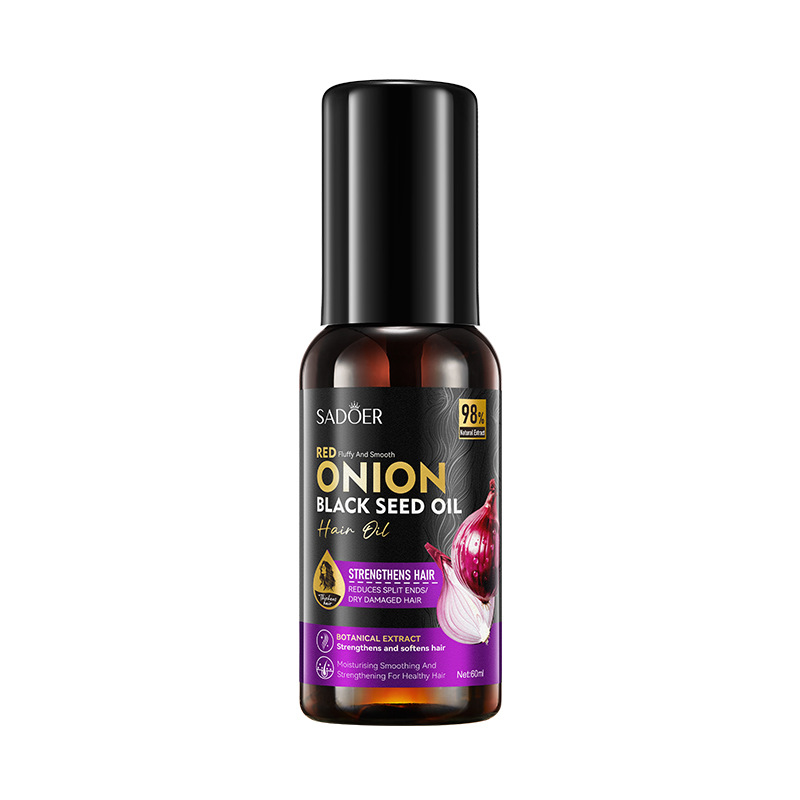 Best price SADOER Onion Black Seed Oil Smooth Hair Care Essential Oil Moisturizing Hair Care Essential Oil