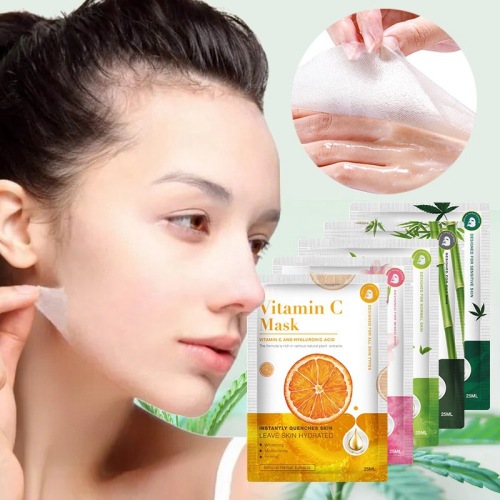 Fruit Mask, Plant Mask, Green Tea Vitamin C Moisturizing Mask, Bamboo Charcoal Cleansing Mask, Export-Grade Patches, In-Stock Wholesale