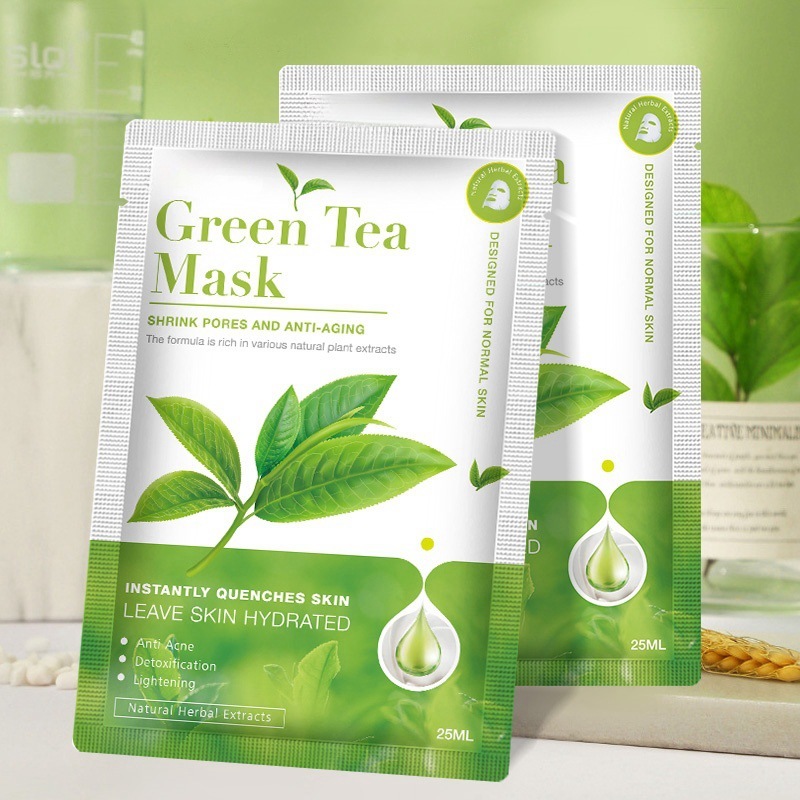 Fruit Mask, Plant Mask, Green Tea Vitamin C Moisturizing Mask, Bamboo Charcoal Cleansing Mask, Export-Grade Patches, In-Stock Wholesale