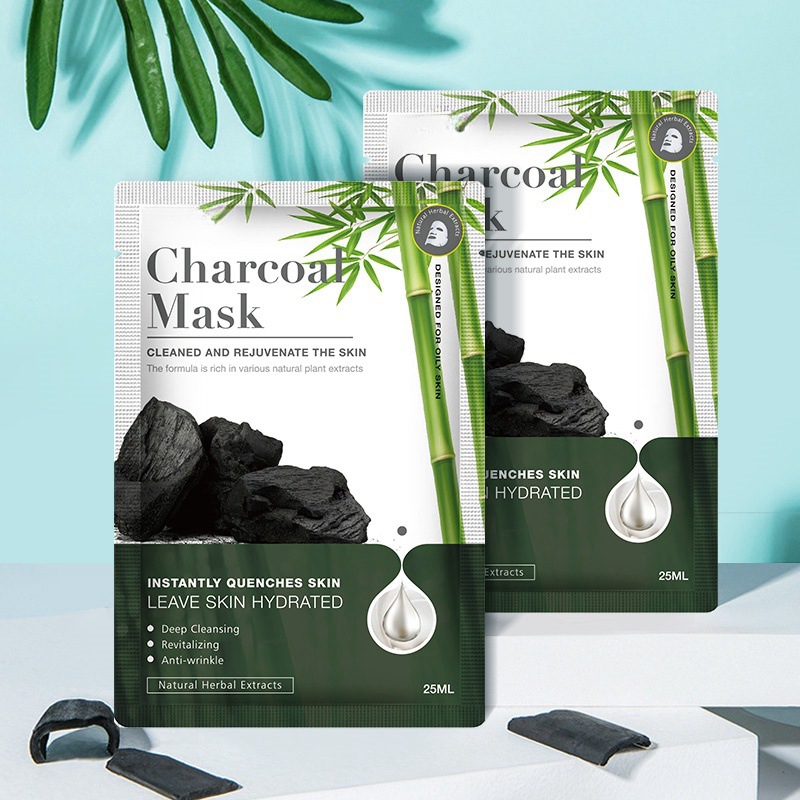Fruit Mask, Plant Mask, Green Tea Vitamin C Moisturizing Mask, Bamboo Charcoal Cleansing Mask, Export-Grade Patches, In-Stock Wholesale