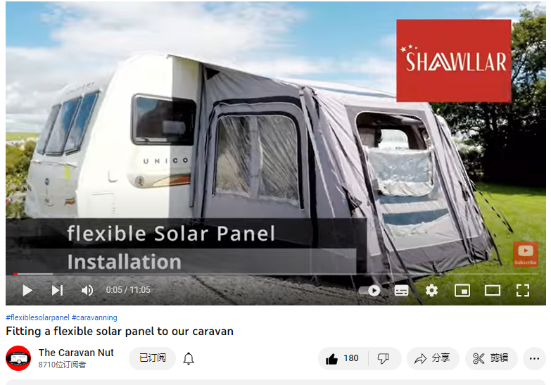 Thanks for Youtuber  Caravan Nut choosing Shawllar Flexible Solar Panel