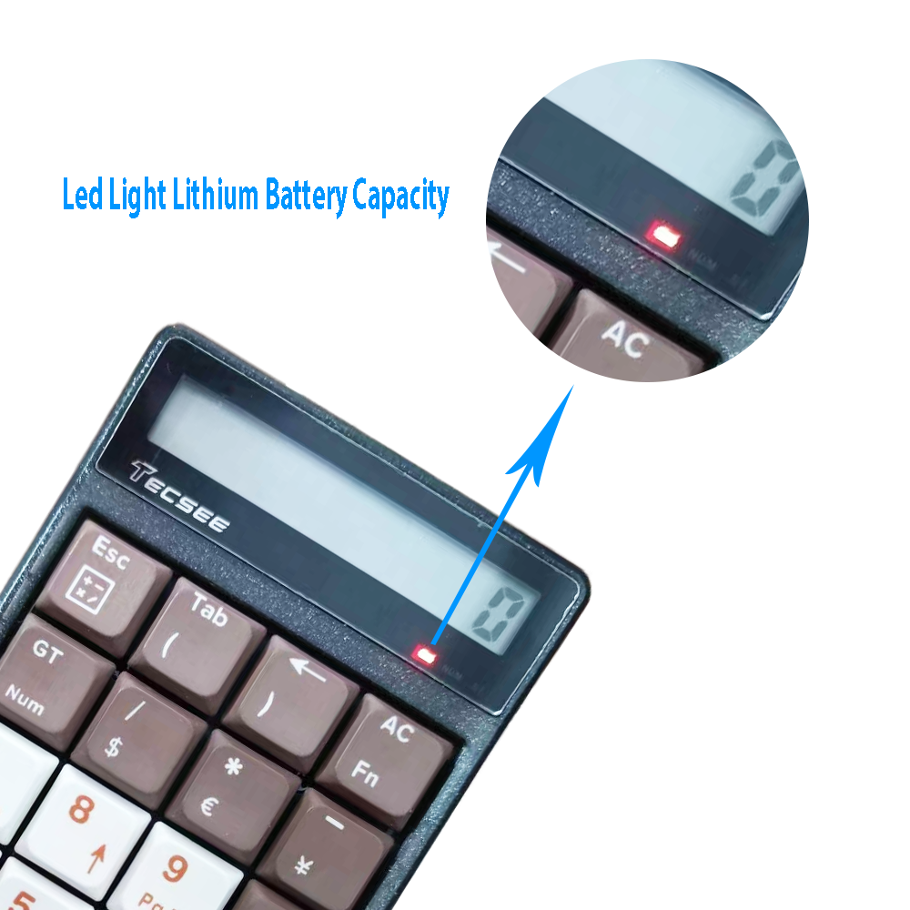 Tecsee Bluetooth Wireless Electronic Calculator Mechanical Numeric Keypad
