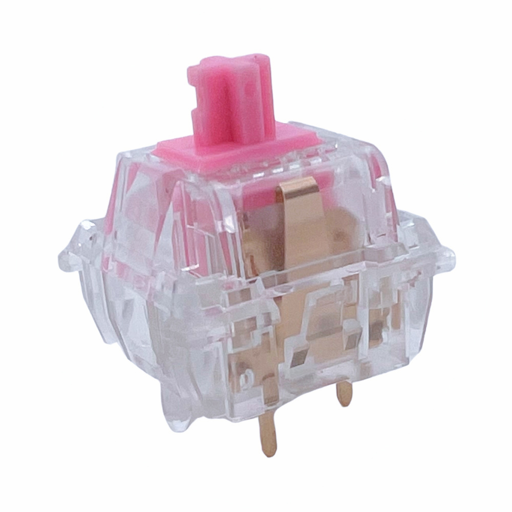 Tecsee Honey Peach Mechanical Keyboard POM Linear Stem Metal Pole Switches