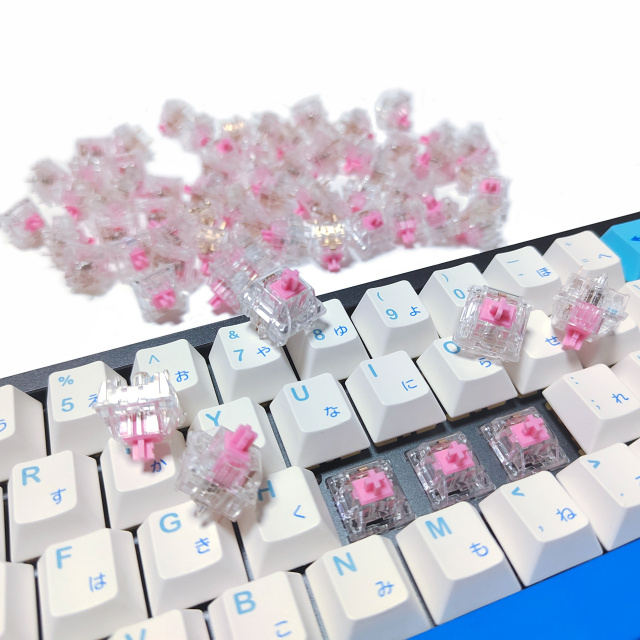 Tecsee Honey Peach POM Linear Stem Metal Pole Switches