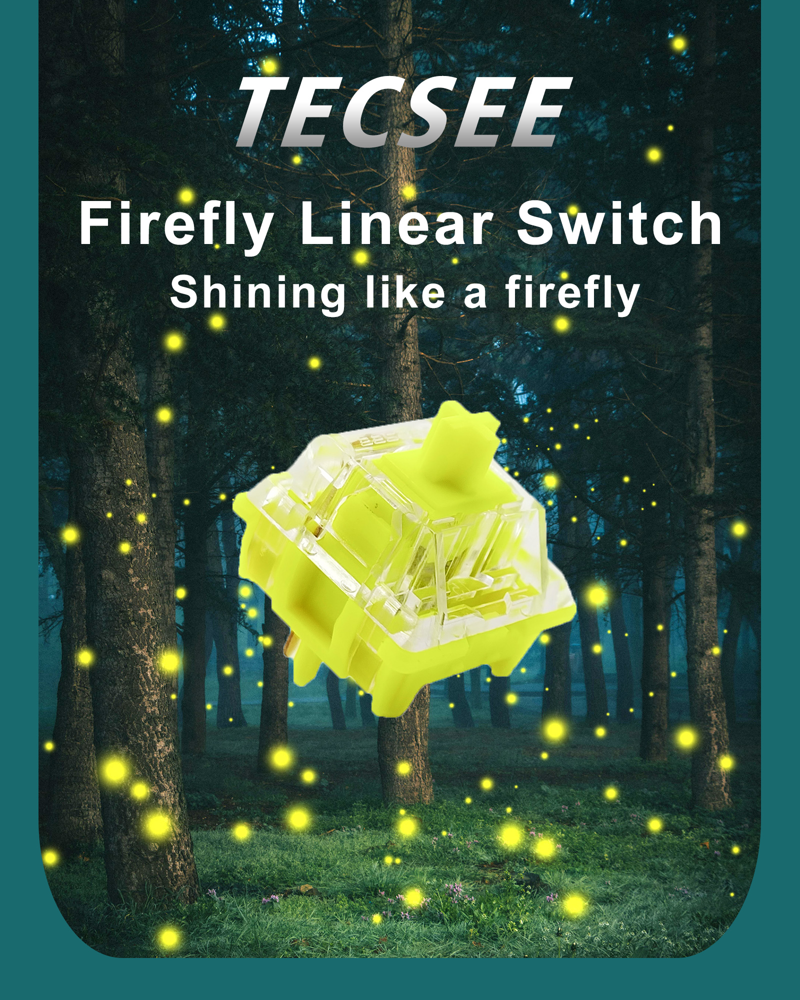Tecsee Firefly Mechanical Keyboard Switch Custom DIY 5PIN RGB SMD Hot-Swap POM Linear Switches