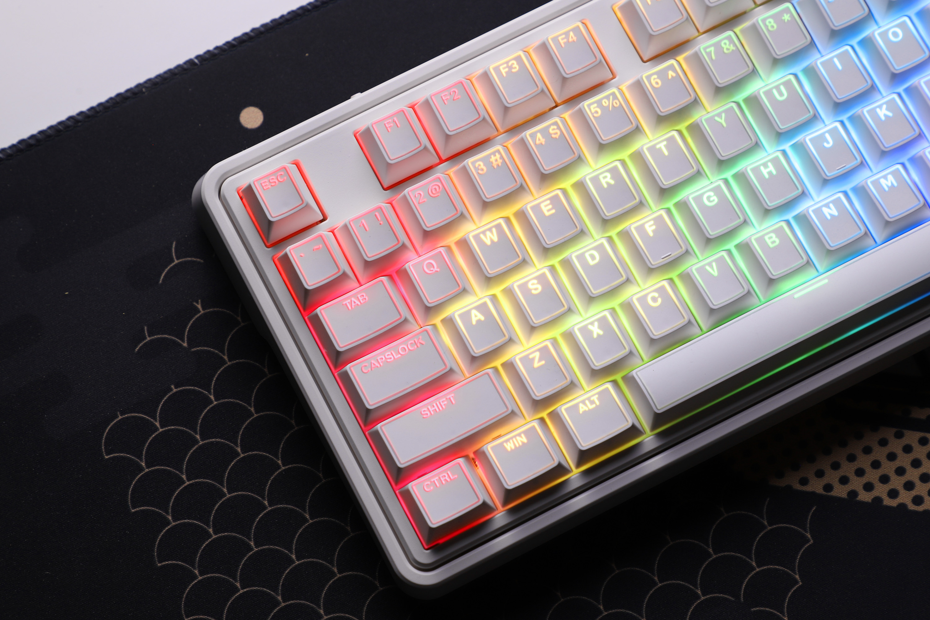 TECSEE Cherry Profile 142Keys  PBT Black/White Keycaps for Mx Hot Swap Switches Mechanical Keyboard
