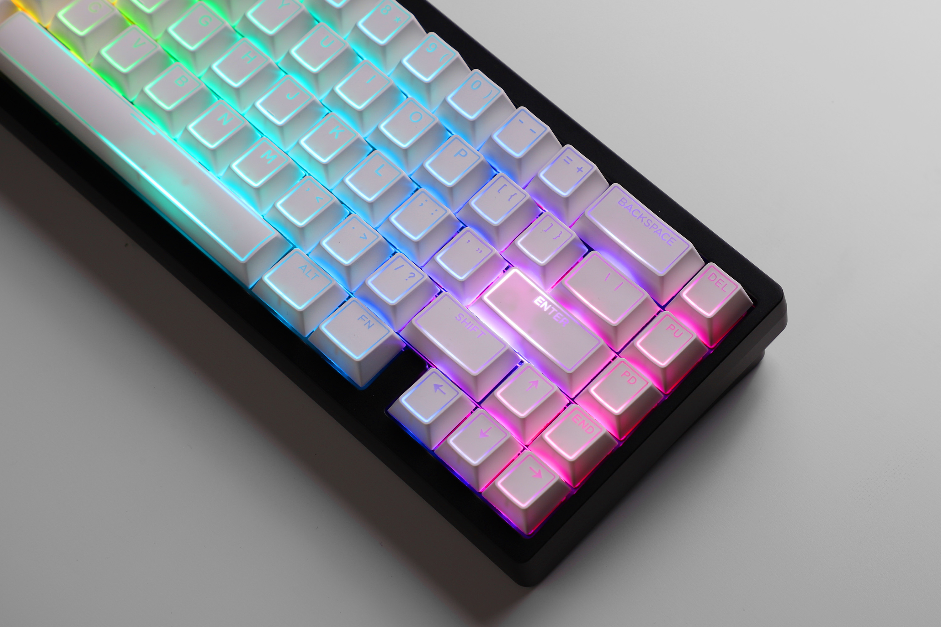 TECSEE Cherry Profile 142Keys  PBT Black/White Keycaps for Mx Hot Swap Switches Mechanical Keyboard