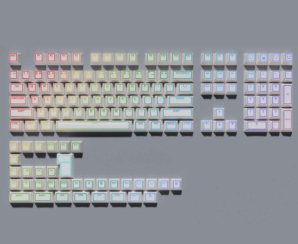 TECSEE Cherry Profile 142Keys  PBT Black/White Keycaps for Mx Hot Swap Switches Mechanical Keyboard