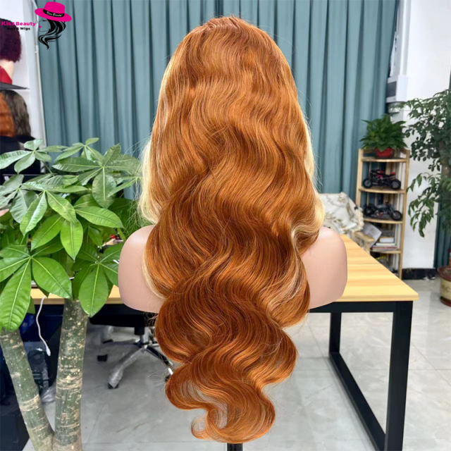 KissBeauty wigs 30 Inch Ginger Body Wave Lace Frontal Wig 13x4 Hd Lace Frontal Wig Lace Front Human Hair Wigs For Women