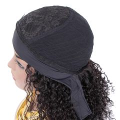 KissBeauty Head band Wig Kinky straight hair Wig easy to wear no gule natural black color wig