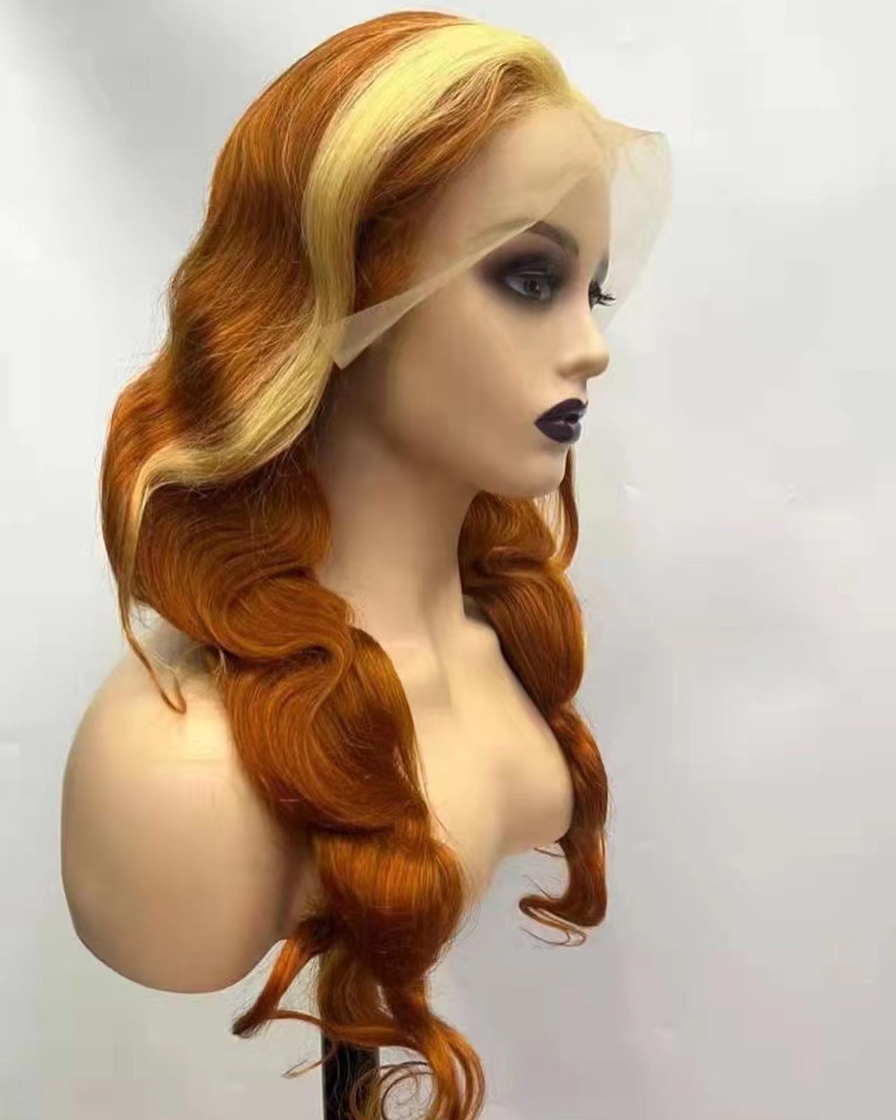KissBeauty Orange/613# color Body  wavy  Lace Front Human Hair Wigs For Women Human Hair Wig Brazilian Remy 22inch 13*4 Lace Front Wigs