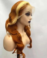 KissBeauty Orange/613# color Body  wavy  Lace Front Human Hair Wigs For Women Human Hair Wig Brazilian Remy 22inch 13*4 Lace Front Wigs