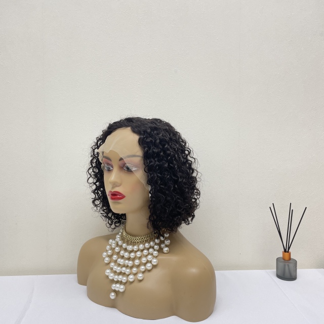 KissBeauty C- part Wig Natural Color  water wave  Hair Wigs Lace Front  Human Hair Wigs