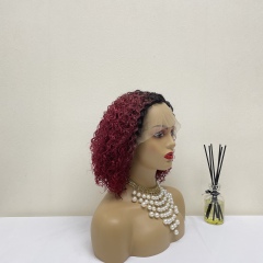 KissBeauty C- part Jerry Curly Wigs Lace Front  Human Hair Wigs