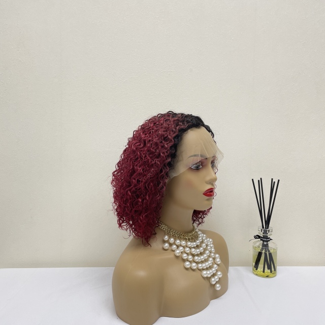 KissBeauty C- part Jerry Curly Wigs Lace Front  Human Hair Wigs