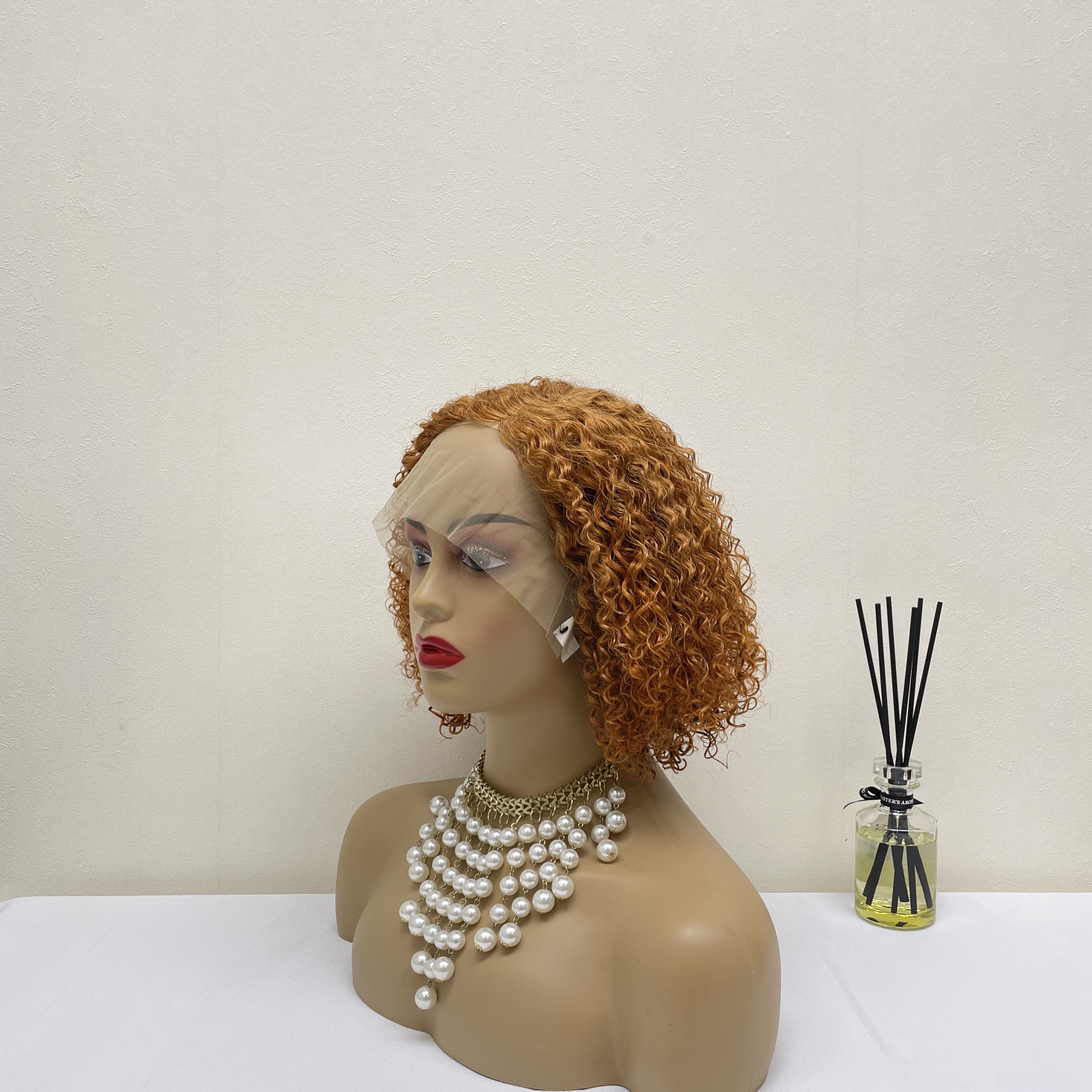 KissBeauty C- part Jerry Curly Wigs Lace Front  Human Hair Wigs