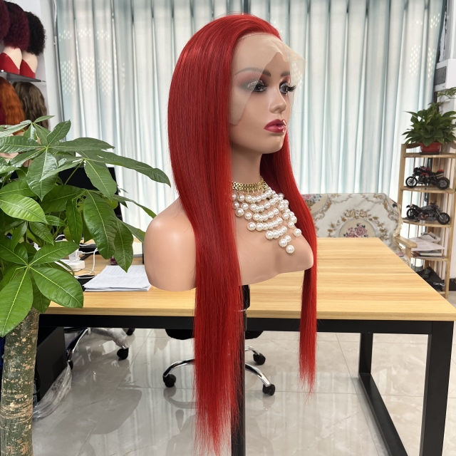 KissBeauty  Green 13×4 transparent Lace  Frontal lace  Wig colorful Straight  Hair Wigs Lace Front  Human Hair Wigs