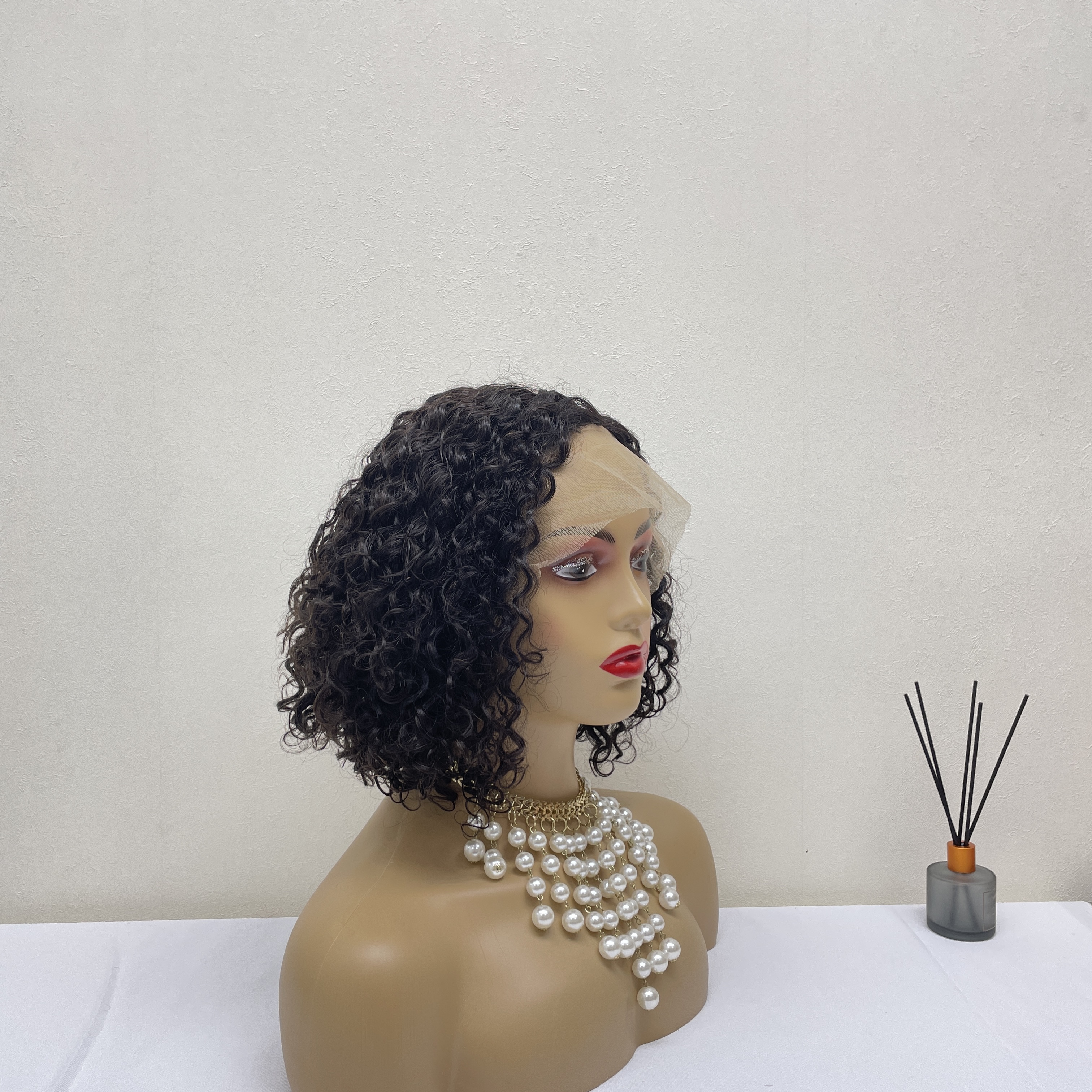 KissBeauty T1B/BUG# C- part Water Wave Wigs Lace Front  Human Hair Wigs