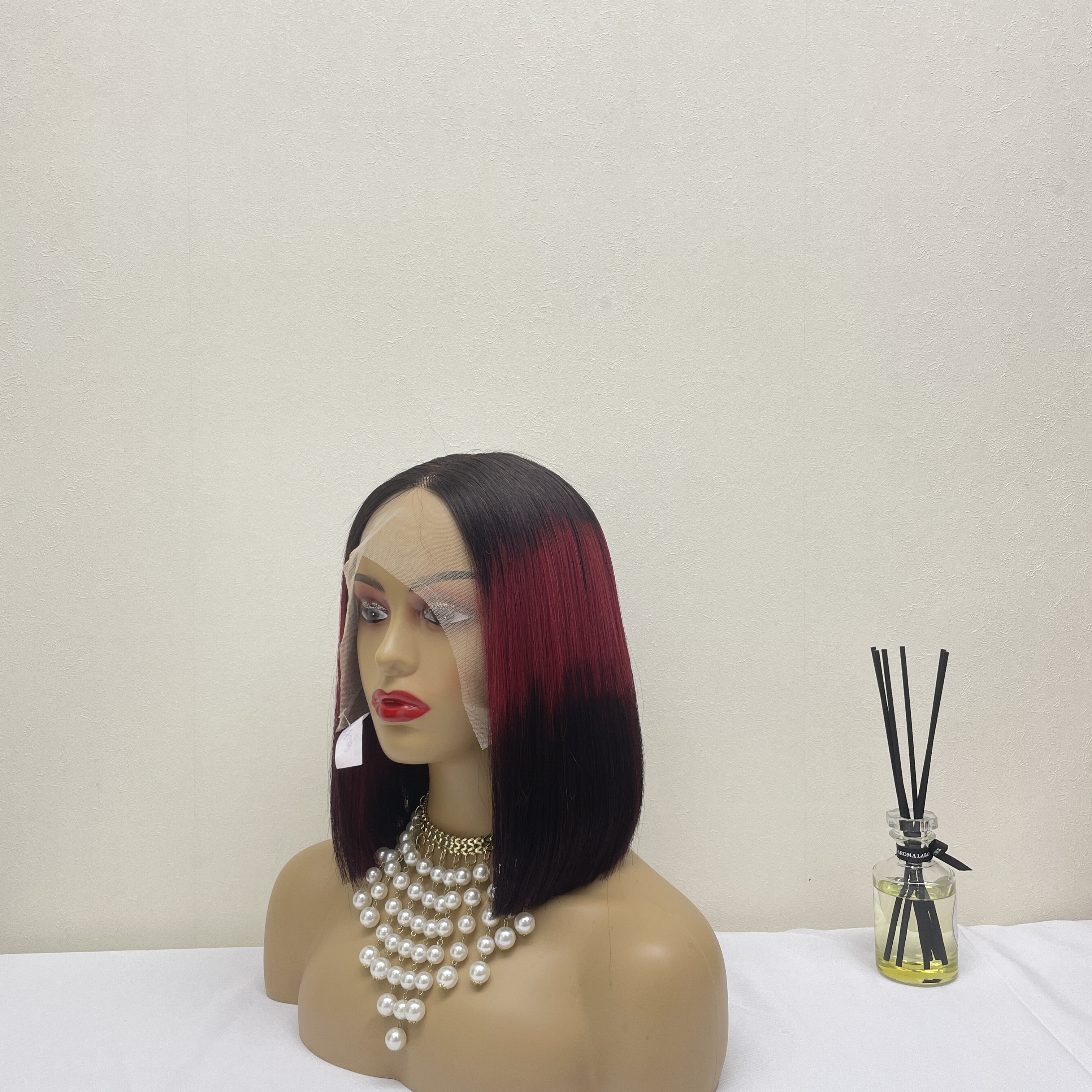 KissBeauty raw bone straight hair 22# T part lace frontal Wig
