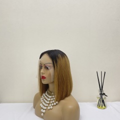 KissBeauty raw bone straight hair T4/22# T part lace frontal Wig
