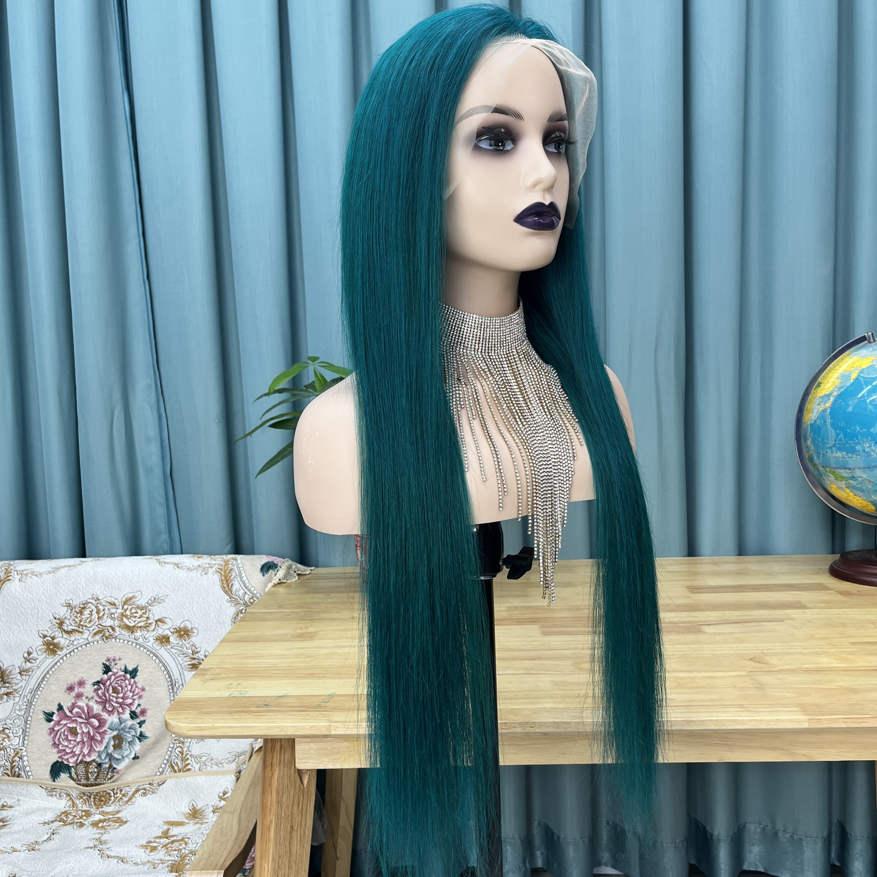KissBeauty  Orange  13×4 Lace  Frontal lace  Wig colorful Straight  Hair Wigs Lace Front  Human Hair Wigs