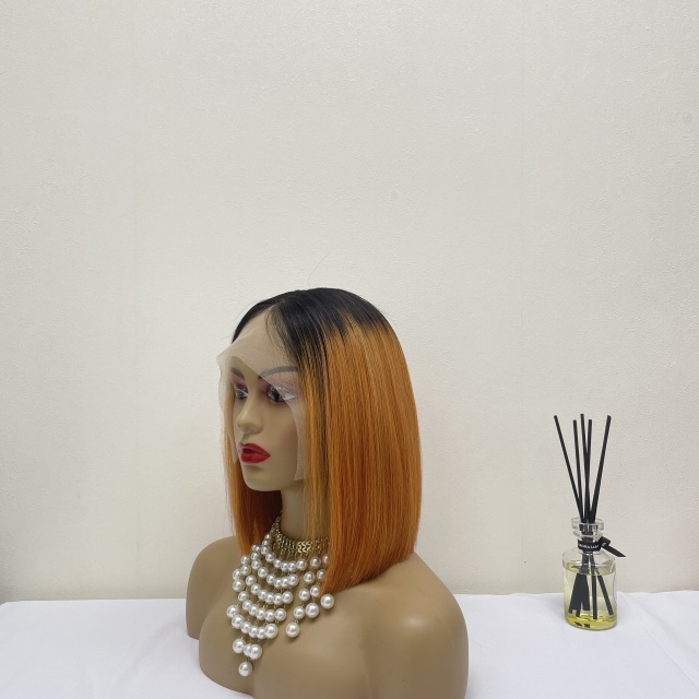 KissBeauty raw bone straight hair T4/22# T part lace frontal Wig
