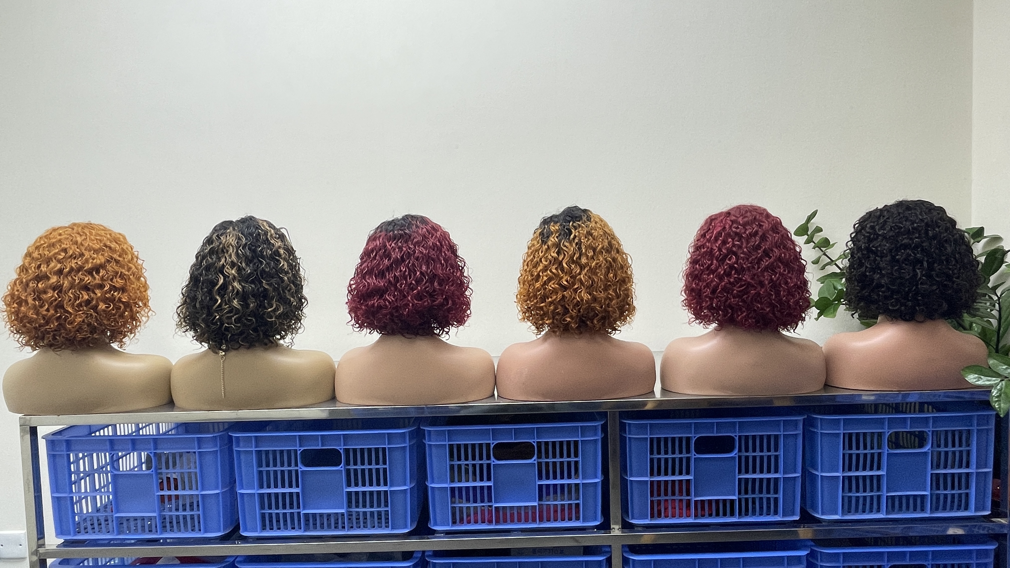 KissBeauty T1B/Orange# C- part Water Wave Wigs Lace Front  Human Hair Wigs