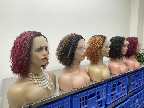 KissBeauty T1B/30 C- part Jerry Curly Wigs Lace Front  Human Hair Wigs