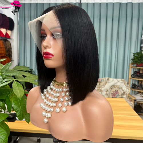 KissBeauty raw bone straight hair 350 13x4 transparent lace frontal Wig