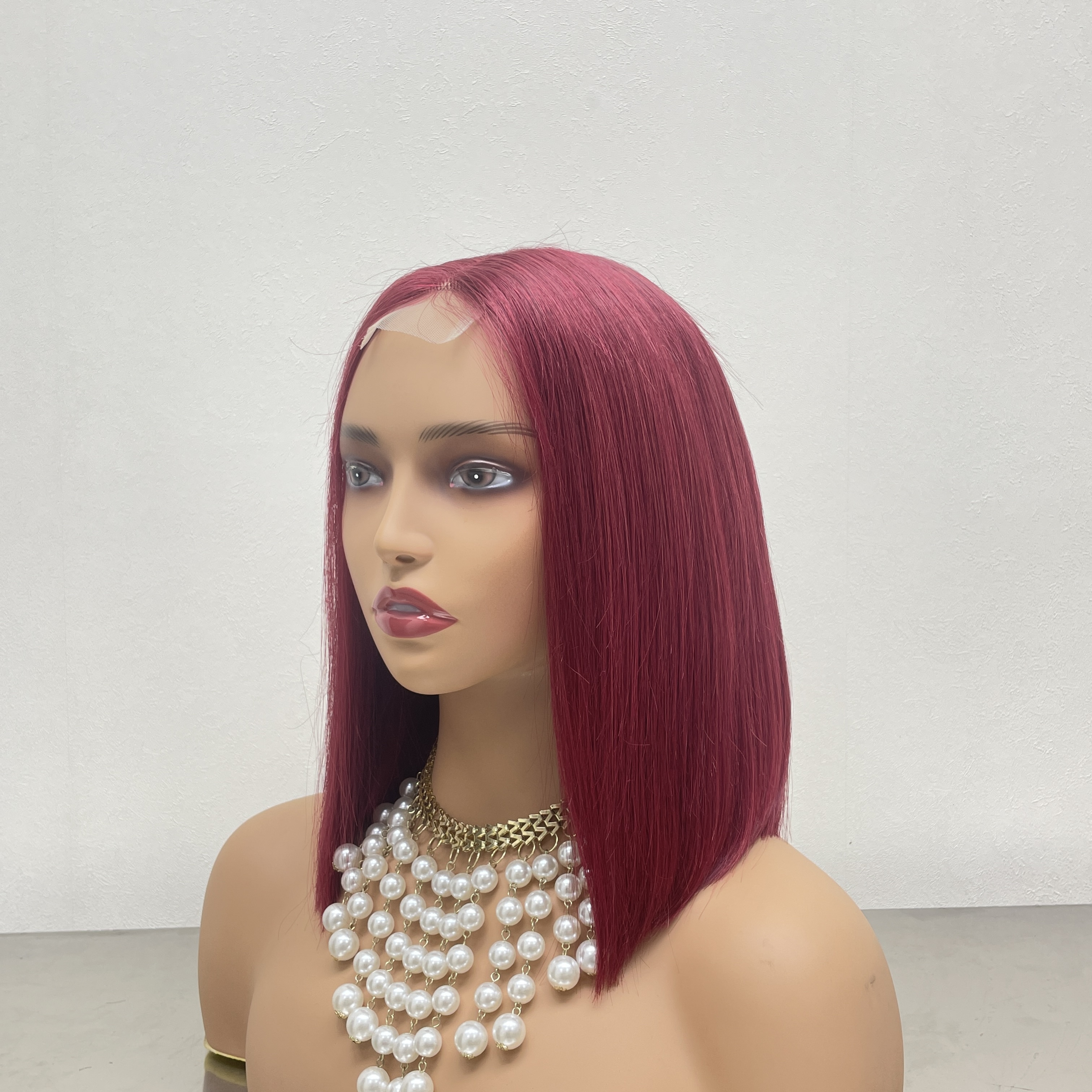 KissBeauty raw bone straight hair T1B/Green 2x6 transparent lace frontal Wig