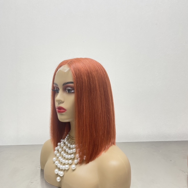 KissBeauty raw bone straight hair P4/27 2x6 transparent lace frontal Wig