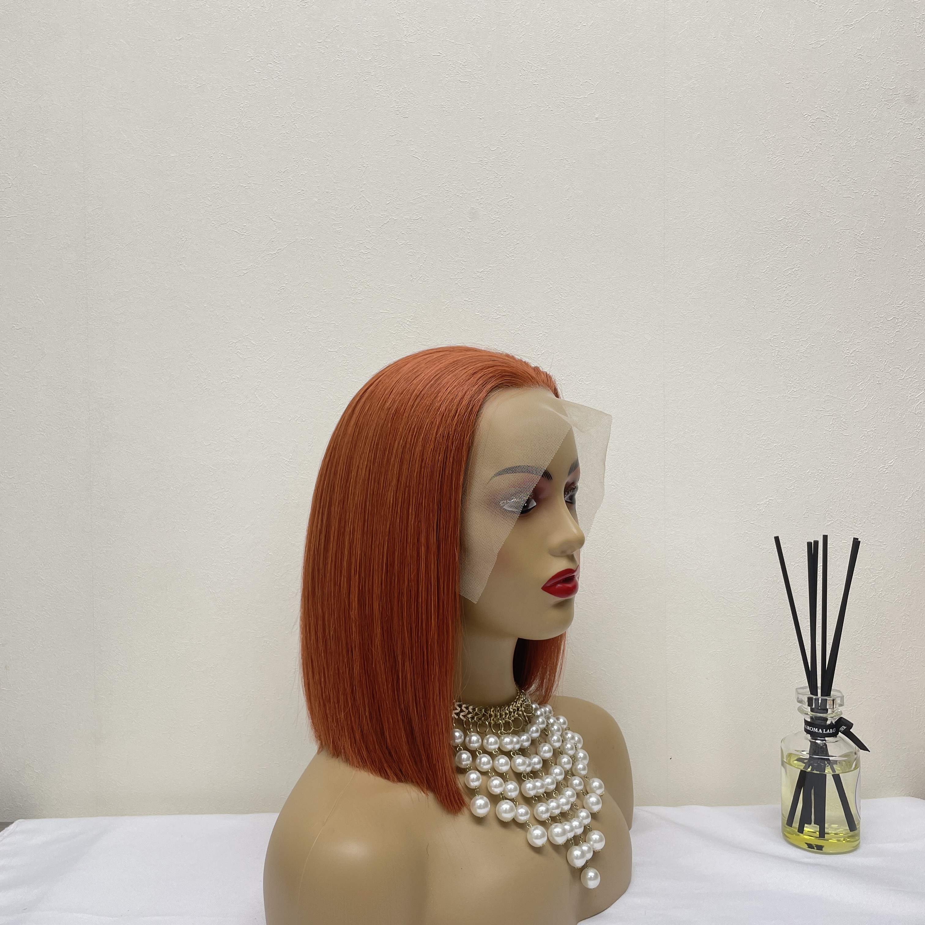 KissBeauty raw bone straight hair T1B/Green 13x4 transparent lace frontal Wig