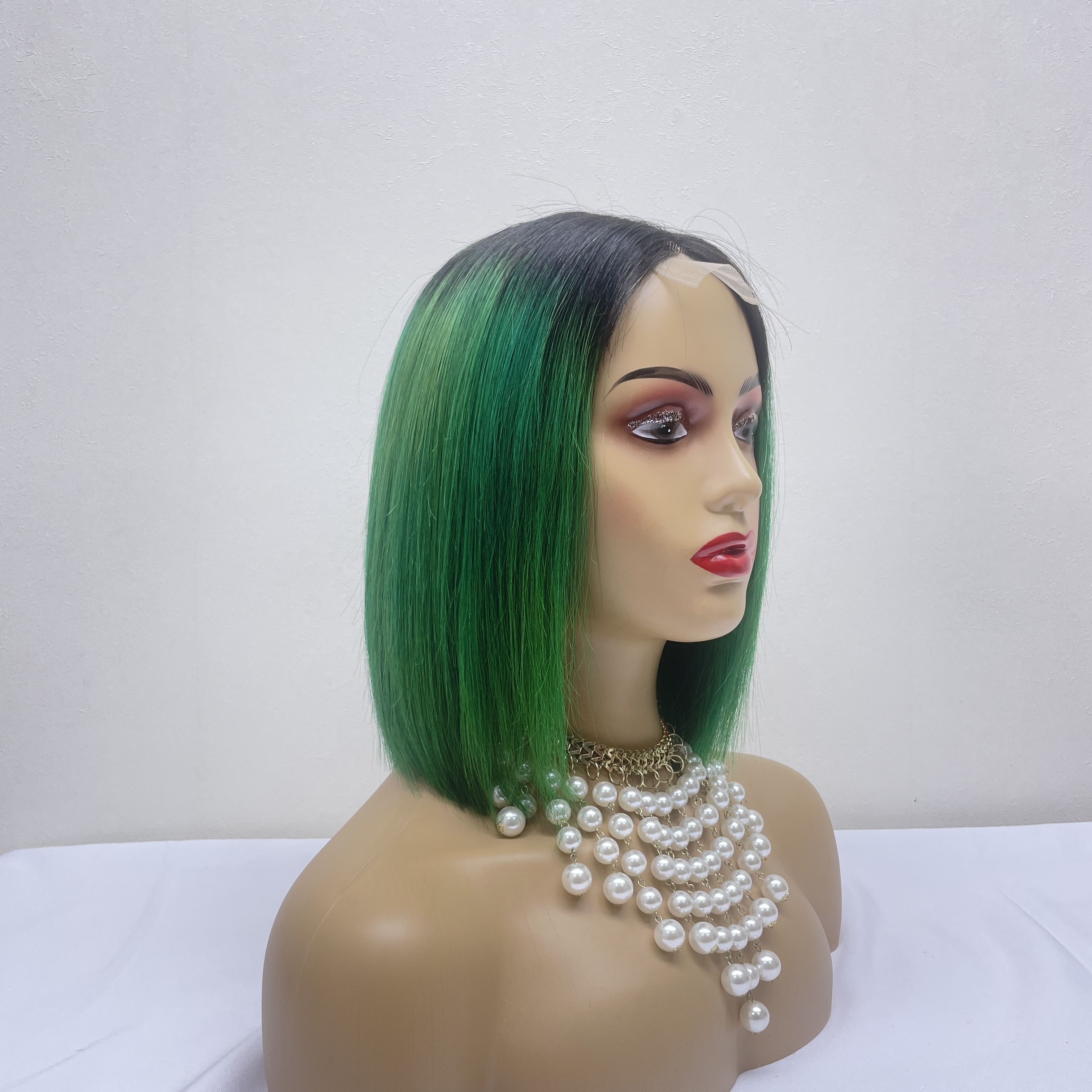 KissBeauty raw bone straight hair Nature color 2x6 transparent lace frontal Wig